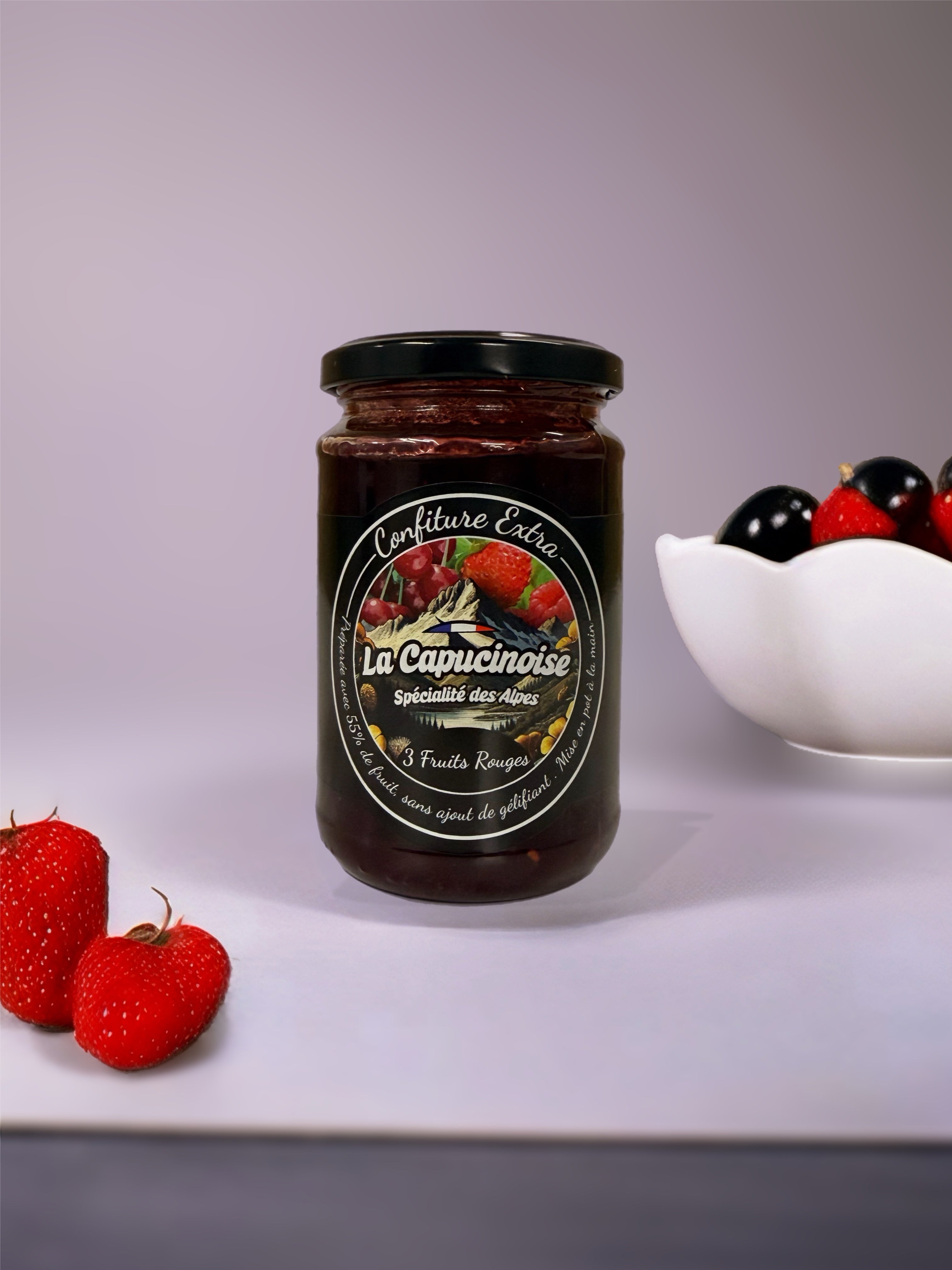 Confiture extra trois fruits rouges