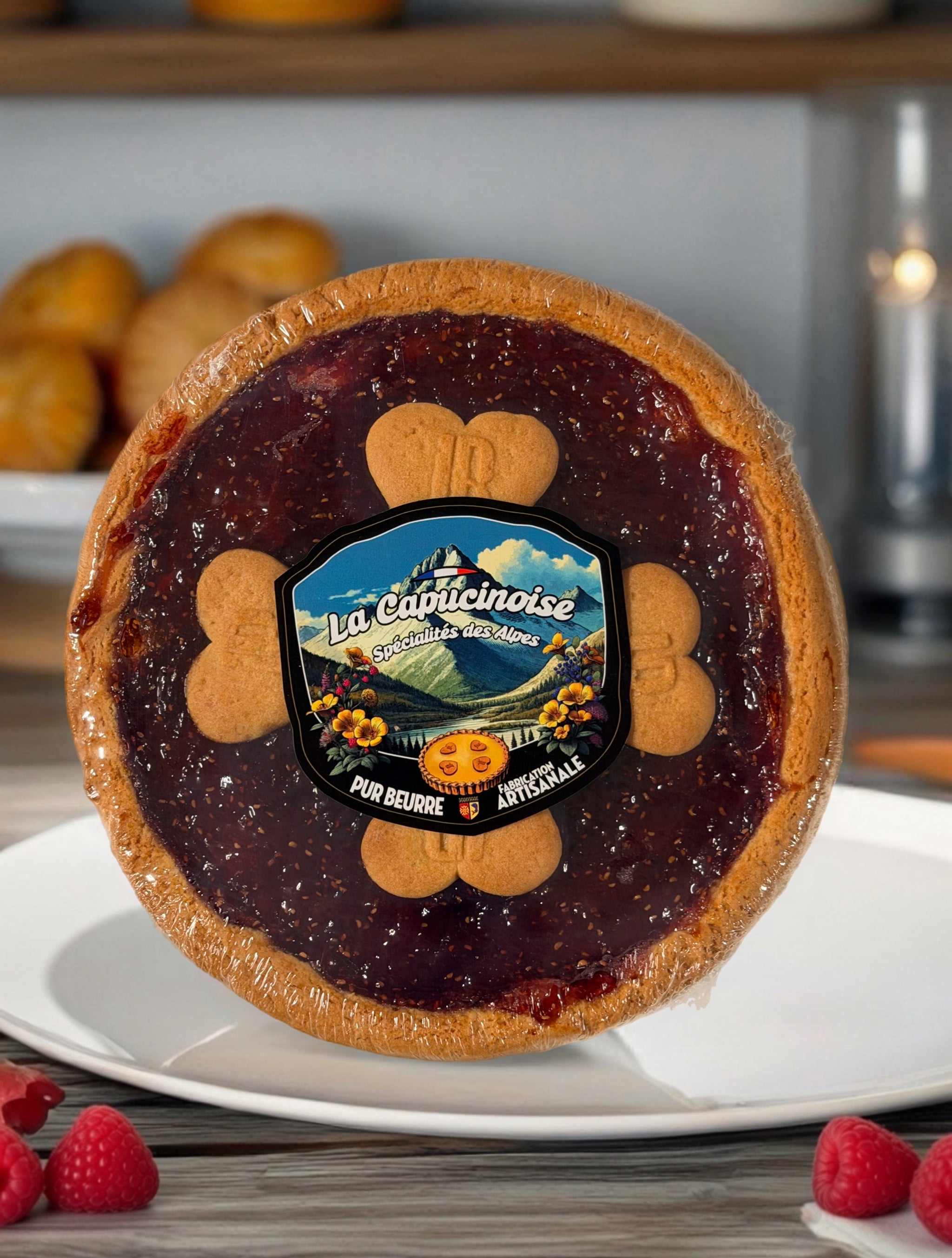 Tarte sablée pur beurre framboise — La Capucinoise